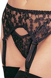 Leg Avenue חגורת ביריות רצועות וחוטיני תואם 8888X ,שחור
