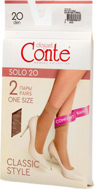 Conte 2 זוגות גרבי קרסול 20 דניר SOLO ,גוף