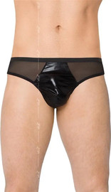 SoftLine תחתון  חוטיני דמוי עור סקסי לגבר 4517 ,שחור