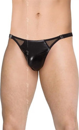 SoftLine תחתון  חוטיני דמוי עור סקסי לגבר 4518 ,שחור