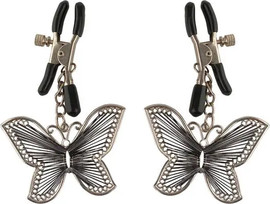 PIPEDREAM מהדקי פטמות בסגנון פרפר BUTTERFLY NIPPLE ,כסף