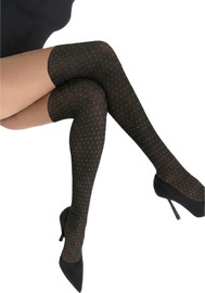 Marilyn גרביון דמוי ירכונים עם נקודות 60/20 דיינר ZAZU B10 ,BEIGE-BLACK