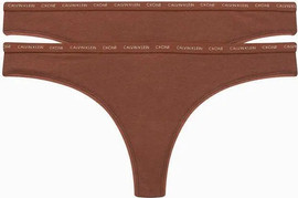 Calvin Klein זוג תחתוני כותנה חוטיני קלווין קליין QD3788E ,בזי