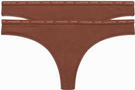 Calvin Klein זוג תחתוני כותנה חוטיני קלווין קליין QD3788E ,בזי