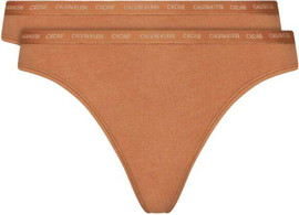Calvin Klein זוג תחתוני כותנה חוטיני קלווין קליין QD3788E ,חום