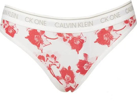 Calvin Klein תחתון חוטיני מכותנה קלווין קליין | פרינט של פרחים | QP3017O ,לבן