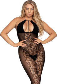 Leg Avenue גרביון גוף רשת שלם עם מפשעון חשוף 89280 ,שחור