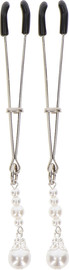 TABOOM קליפס לפטמה | תתליון פנינים | Nipple Play Tweezers With Pearls ,כסף