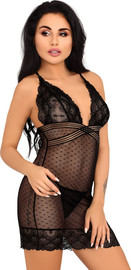 Livia Corsetti כותונת תחרה וחוטיני תואם COMIRAN ,שחור