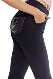 Marilyn טייץ כותנה עם כיסים 180 דן Leggings Dolce C32 ,שחור