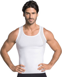 Leonisa גופיית חיטוב מקצועית לגבר 035022 ,לבן