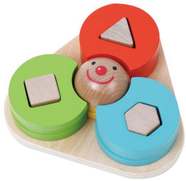 Pit Toys משולש התאמת צורות מעץ