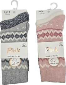 PINK 4 זוגות גרבי נשים מכיל צמר נעימים