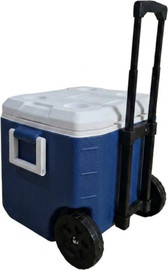 H.KLEIN צידנית טרולי IceRoll 48 עם גלגלים וידית טרולי נשלפת כחול