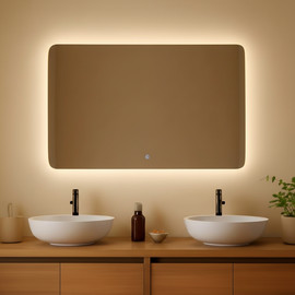 BOBO Decor מראה חכמה מלבנית מרחפת 60/80 ס""מ כולל תאורה
