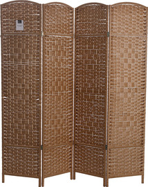 BOBO Decor פרגוד מחיצה עץ 4 כנפיים בצבע חום בהיר 180 ס"מ 