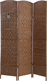 BOBO Decor פרגוד מחיצה עץ 3 כנפיים בצבע חום בהיר 135 ס"מ 