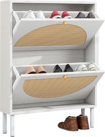 BOBO Decor ארון נעליים מעוצב משולב ראטן 