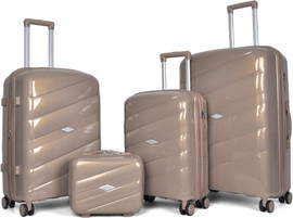 BOBO Decor סט 4 מזוודות קשיחות פוליפרופילן בלתי שביר דגם מדריד 
