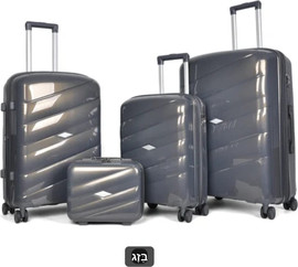 BOBO Decor סט 4 מזוודות קשיחות פוליפרופילן בלתי שביר דגם מדריד 