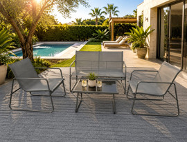 BOBO Decor מערכת ישיבה לגינה ולמרפסת בעיצוב מודרני – דגם אואזיס 