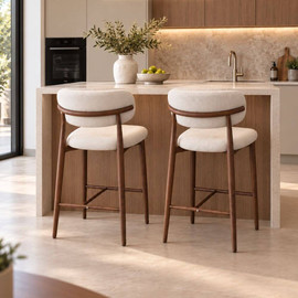 BOBO Decor סט 2 כיסאות בר בעיצוב נורדי BAKU אגוז