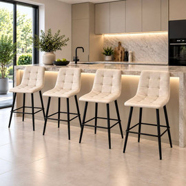 BOBO Decor סט 4 כיסאות בר קטיפה MILANO