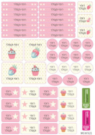BABY-NAME מדבקות גיהוץ עם שם - 52 מדבקות בגיליון