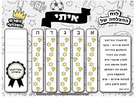 BABY-NAME לוח ההצלחה שלי כולל טוש מחיק - מיוצר עם שם הילד/ה