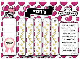 BABY-NAME לוח ההצלחה שלי כולל טוש מחיק - מיוצר עם שם הילד/ה