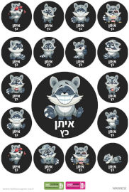 BABY-NAME מדבקות עם שם אישי (17 מדבקות)