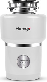HOMEX טוחן אשפה 1 כ"ס עם שלט אלחוטי SGD-3000 לבן HOMEX