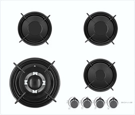 Sonab כיריים גז 4 להבות זכוכית לבנה SONAB SN-404 GW