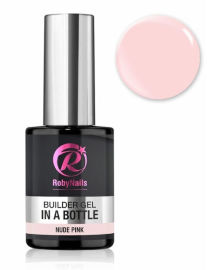 RobyNails ג’ל לבנייה BUILDER GEL בבקבוק רוביניילס צבע ורוד ניוד פינק
