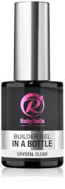 RobyNails ג’ל לבנייה BUILDER GEL בבקבוק רוביניילס צבע שקוף קריסטל קליר