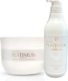 White Platinum סט שמפו לשיער יבש ללא מלחים 1000ML + מסכה 300ML וויאט פלטיניום