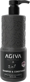 AGIVA שמפו ומרכך ללא מלחים Agiva 2-in-1 Shampoo 800ML אגיבה