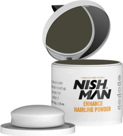 NISHMAN פודרה לכיסוי שורש לבן ושיער דליל NISHMAN 10g - חום כהה
