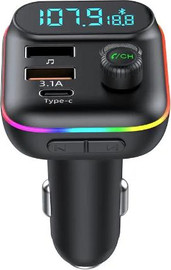 Dealbuy משדר fm מקצועי +בלוטוס +כניסות usb לטעינת ניידים+כניסה לכרטיס זכרון+דיבורית איכותית