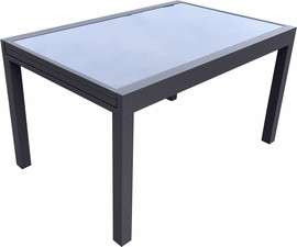 Giardino שולחן נפתח למרפסת ולגינה דגם בורגס 90*135 ס"מ אפור כהה