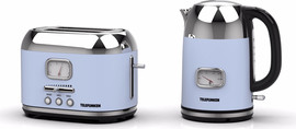 TELEFUNKEN סט קומקום ומצנם רטרו כחול פסטל דגם TRBS-200BL של TELEFUNKEN
