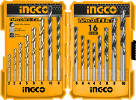 INGCO סט 16 מקדחים מעורב