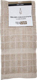 TEXSTYLE שלישיית מגבות מטבח 40/60 סמ משובץ בז 1005 כותנה
