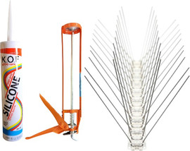 Cortico 50 דוקרנים להרחקת יונים כולל דבק סיליקון ואקדח סיליקון תואם במתנה