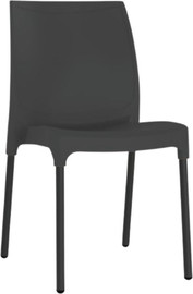 Cortico כסא פלסטיק דגם דן עם רגליים מאלומיניום בצבע שחור