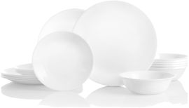 Corelle סט צלחות קורל 48 חלקים 12 סועדים דגם Winter Frost