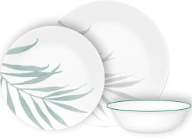 Corelle סט צלחות קורל 24 חלקים ל8 סועדים דגם Solar Print   תוצרת קורנינג ארה"ב