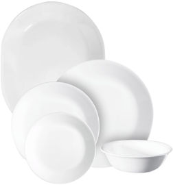 Corelle סט צלחות קורל 25 חלקים ל6 סועדים של קורנינג  דגם Winter frost  תוצרת ארה"ב