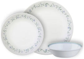 Corelle סט צלחות קורל 48 חלקים ל16 סועדים של קורנינג  דגם Country Cottage תוצרת ארה"ב