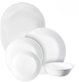 Corelle סט צלחות קורל 49 חלקים ל12 סועדים של קורנינג  דגם Winter frost  תוצרת ארה"ב